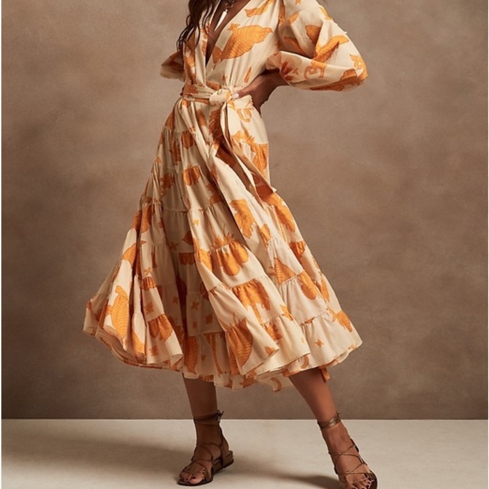 Banana Republic Butterfly Wrap Midi Dress